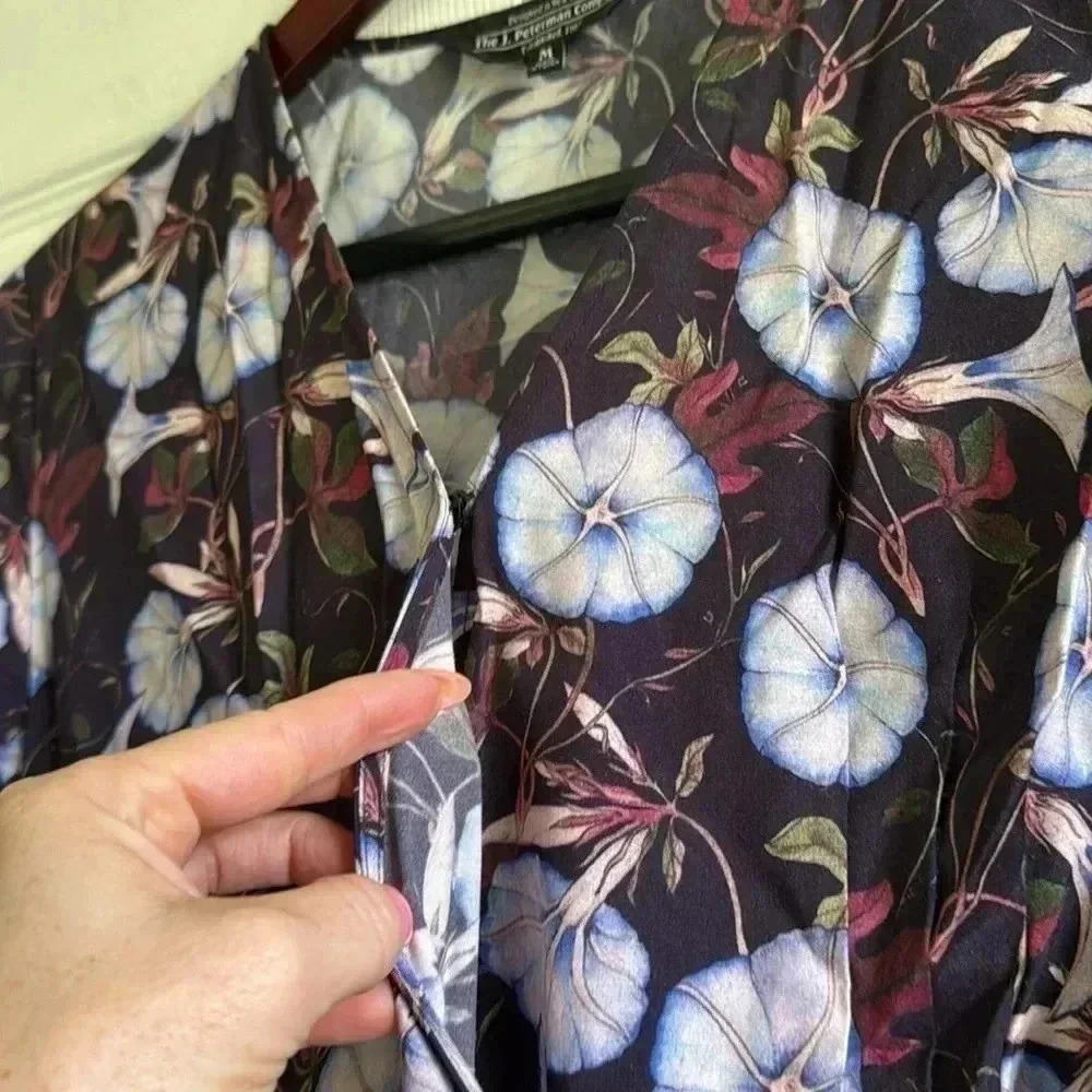 The J. Peterman Company Morning Glory Wrap Dress, Size M — image 3 of 8